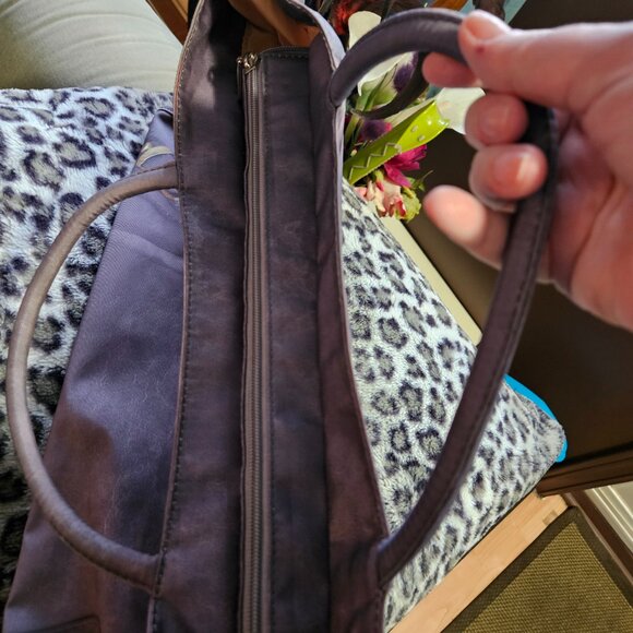 Mousse | Purple Printed City Canvas Large Bag with Shoulder Strap - NWOT - Picture 10 of 16